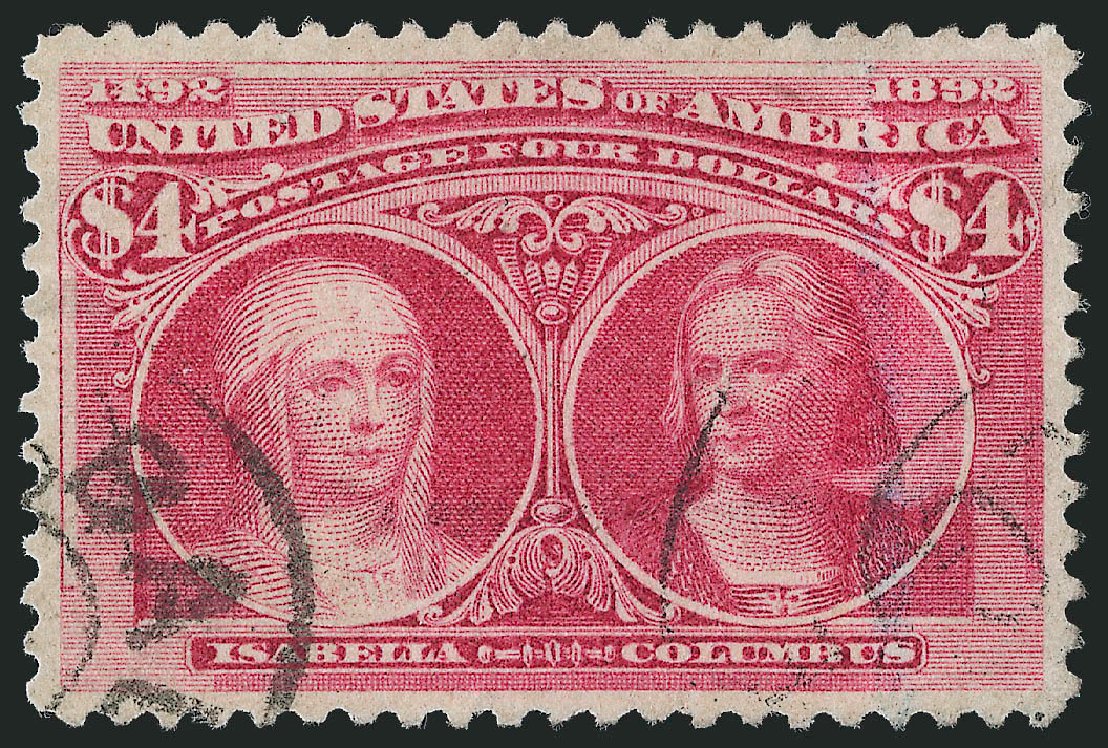 US Stamps Value Scott Catalog 244 - 1893 US$4.00 Columbian Exposition. Robert Siegel Auction Galleries, Jun 2011, Sale 1010, Lot 86