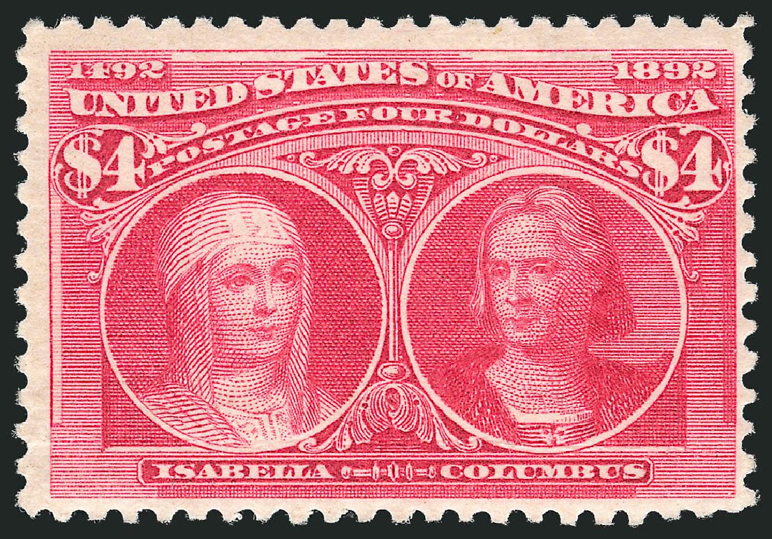 Values of US Stamp Scott Cat. #244: US$4.00 1893 Columbian Exposition. Robert Siegel Auction Galleries, Oct 2011, Sale 1014, Lot 1556
