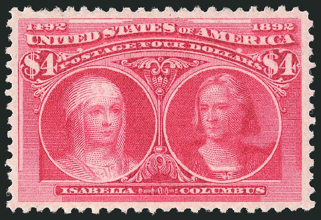 US Stamps Price Scott #244 - US$4.00 1893 Columbian Exposition. Robert Siegel Auction Galleries, Jul 2013, Sale 1050, Lot 386