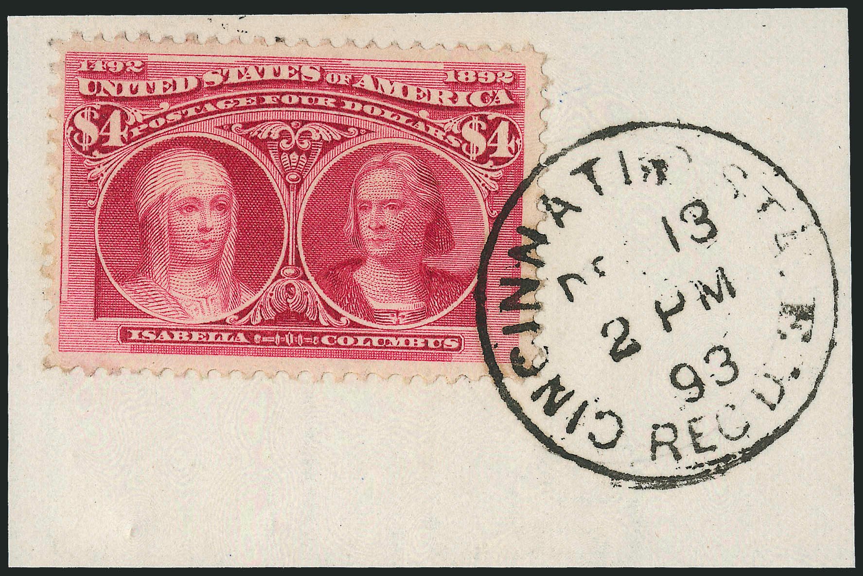 US Stamps Values Scott # 244 - US$4.00 1893 Columbian Exposition. Robert Siegel Auction Galleries, Dec 2008, Sale 967, Lot 4416