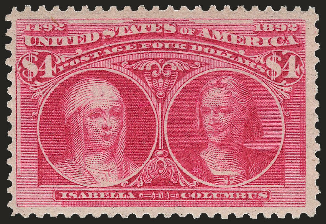 Costs of US Stamp Scott Catalog 244 - 1893 US$4.00 Columbian Exposition. Robert Siegel Auction Galleries, Jun 2009, Sale 975, Lot 1546
