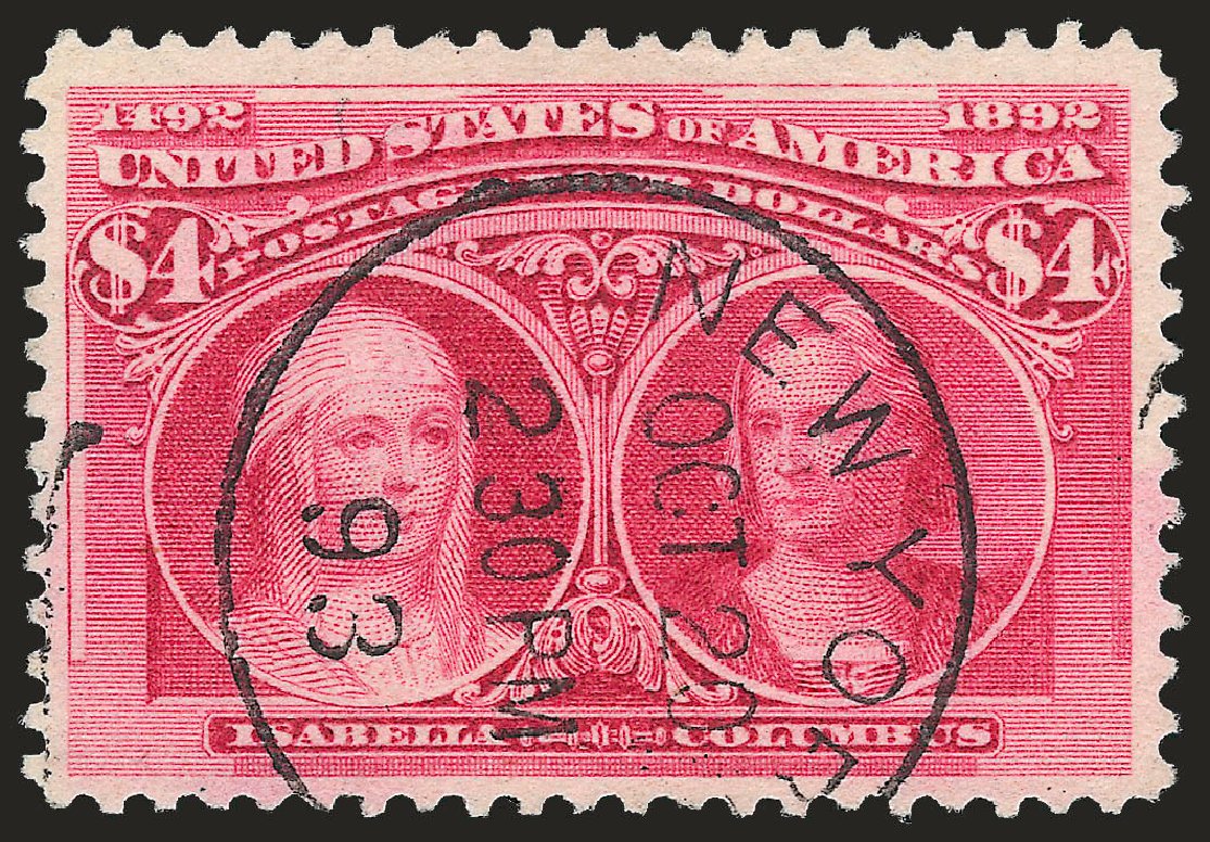 Prices of US Stamps Scott Catalog 244 - 1893 US$4.00 Columbian Exposition. Robert Siegel Auction Galleries, Jun 2010, Sale 992, Lot 2336