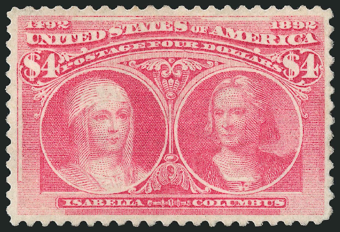 Value of US Stamp Scott Catalogue # 244: 1893 US$4.00 Columbian Exposition. Robert Siegel Auction Galleries, Oct 2010, Sale 997, Lot 5726