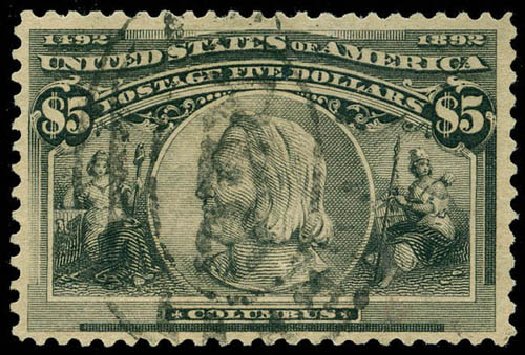 Prices of US Stamp Scott Cat. #245 - 1893 US$5.00 Columbian Exposition. Matthew Bennett International, Jun 2008, Sale 328, Lot 777