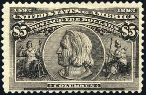 US Stamps Price Scott # 245 - US$5.00 1893 Columbian Exposition. Harmer-Schau Auction Galleries, Feb 2010, Sale 84, Lot 1467