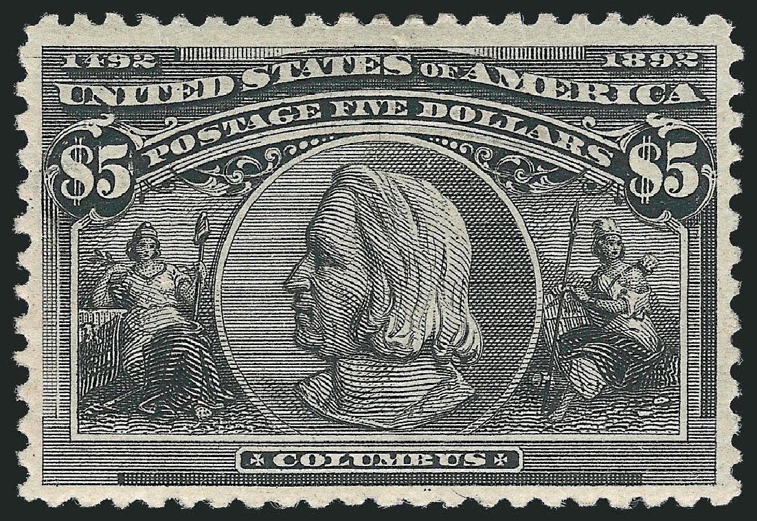US Stamp Values Scott Catalogue # 245: 1893 US$5.00 Columbian Exposition. Robert Siegel Auction Galleries, Jun 2011, Sale 1011, Lot 607