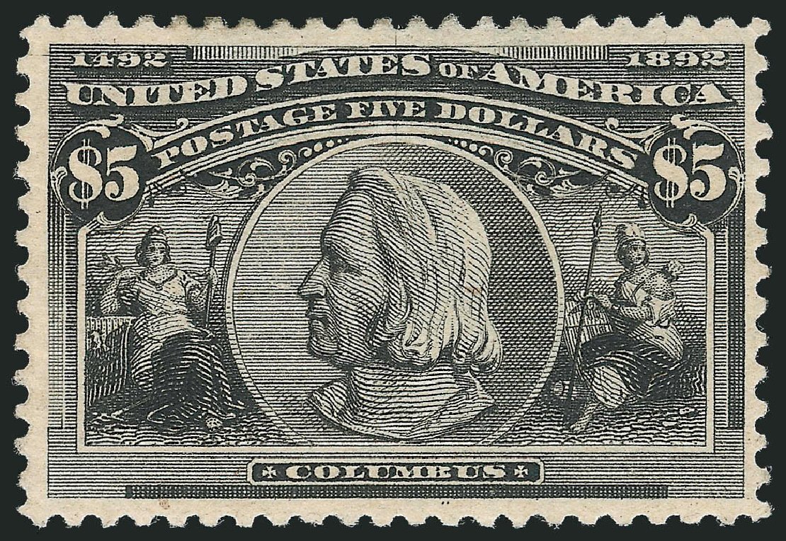 Prices of US Stamps Scott Cat. 245: 1893 US$5.00 Columbian Exposition. Robert Siegel Auction Galleries, Jun 2012, Sale 1026, Lot 1327