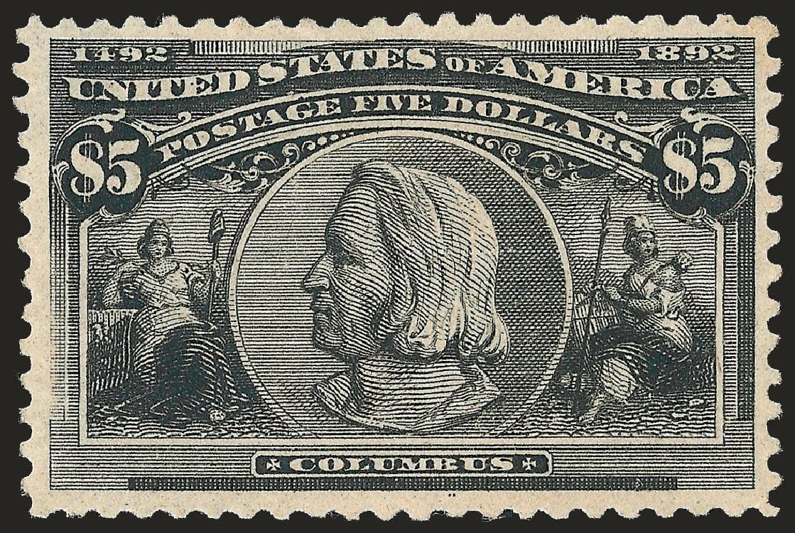 Price of US Stamps Scott Catalog # 245 - 1893 US$5.00 Columbian Exposition. Robert Siegel Auction Galleries, Dec 2008, Sale 967, Lot 4417