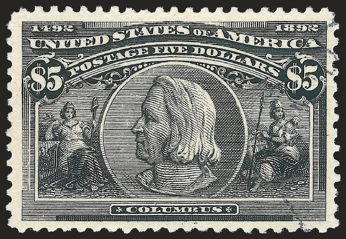 Price of US Stamps Scott Catalog 245 - US$5.00 1893 Columbian Exposition. Robert Siegel Auction Galleries, Apr 2010, Sale 984, Lot 627