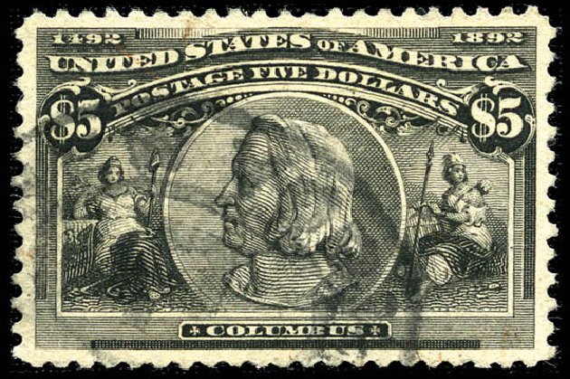 US Stamp Prices Scott Cat. # 245 - 1893 US$5.00 Columbian Exposition. Matthew Bennett International, Feb 2012, Sale 340, Lot 338