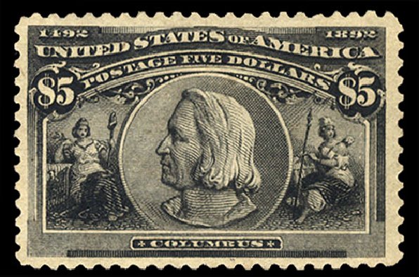 Prices of US Stamp Scott Cat. 245 - 1893 US$5.00 Columbian Exposition. Cherrystone Auctions, Dec 2011, Sale 201112, Lot 8