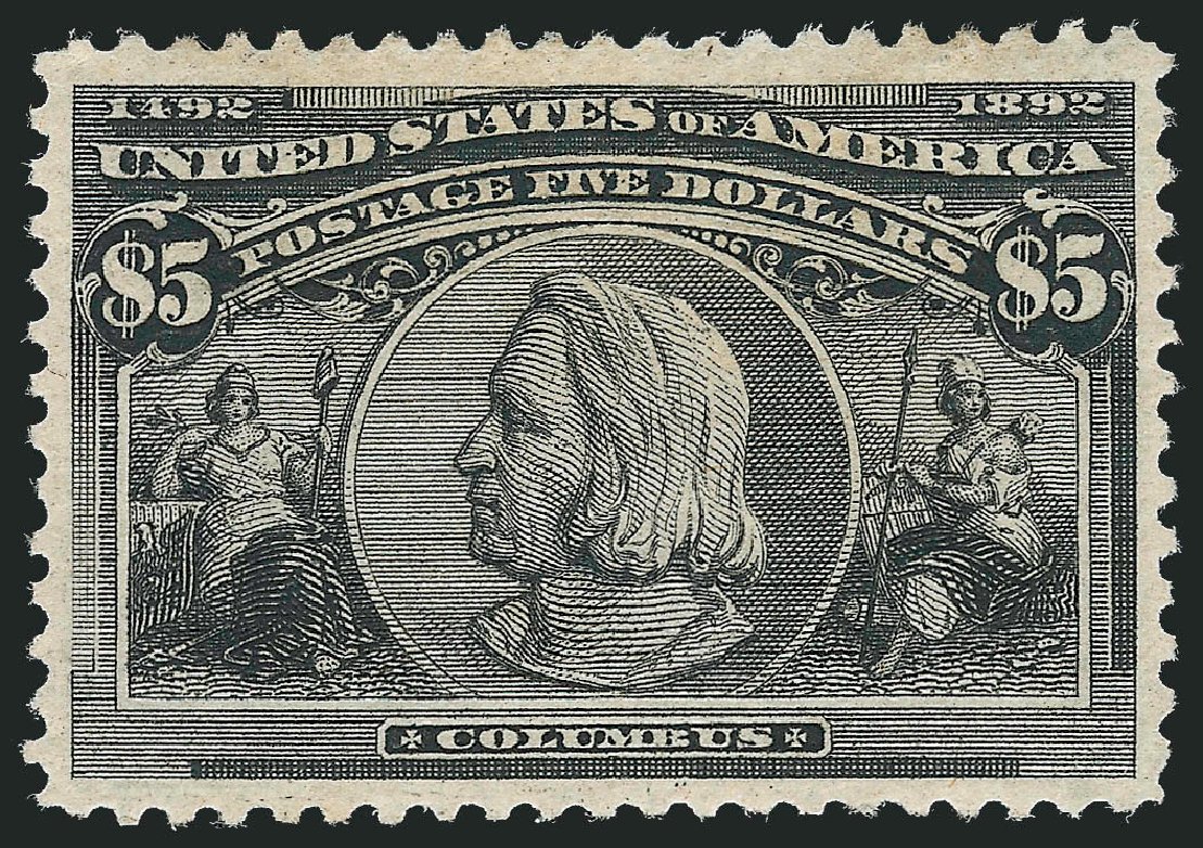 US Stamps Value Scott Catalog 245 - US$5.00 1893 Columbian Exposition. Robert Siegel Auction Galleries, Mar 2011, Sale 1007, Lot 2458