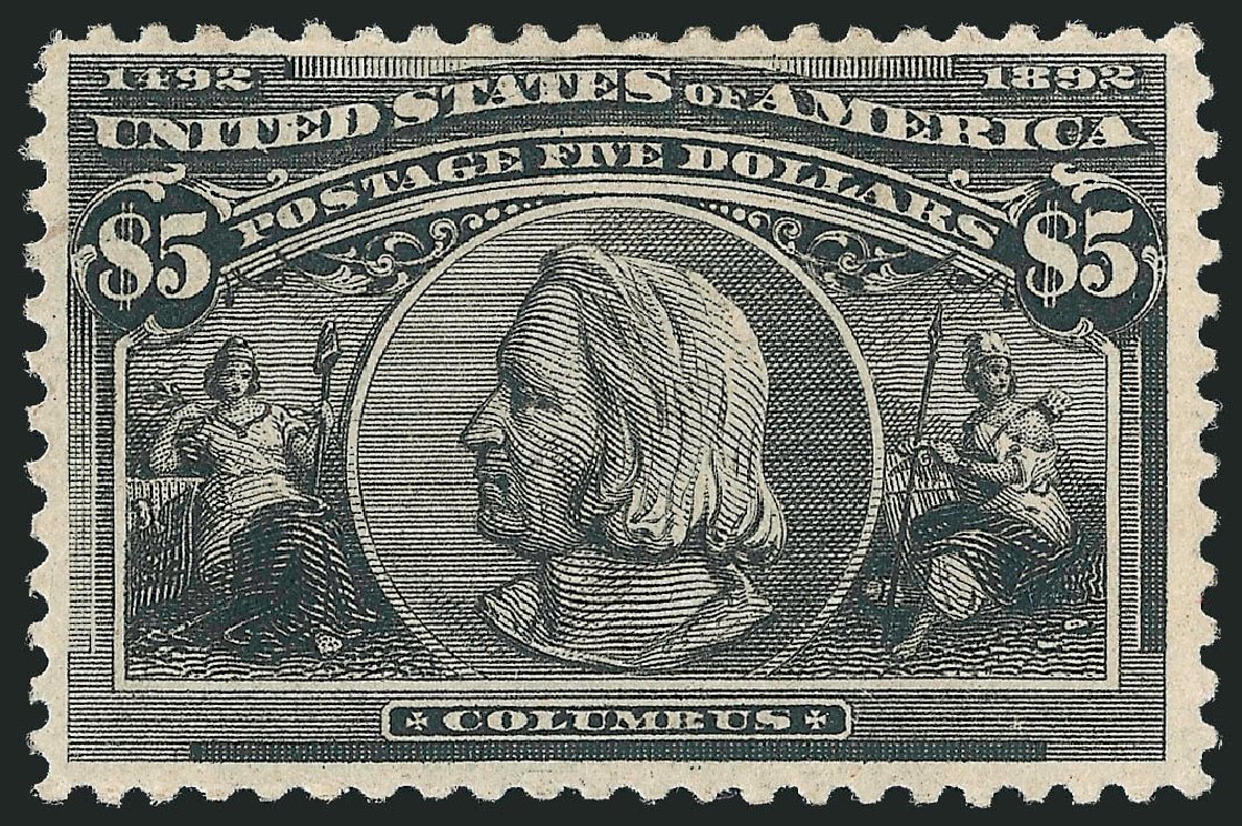 Prices of US Stamps Scott Catalogue #245 - 1893 US$5.00 Columbian Exposition. Robert Siegel Auction Galleries, Oct 2011, Sale 1014, Lot 1568