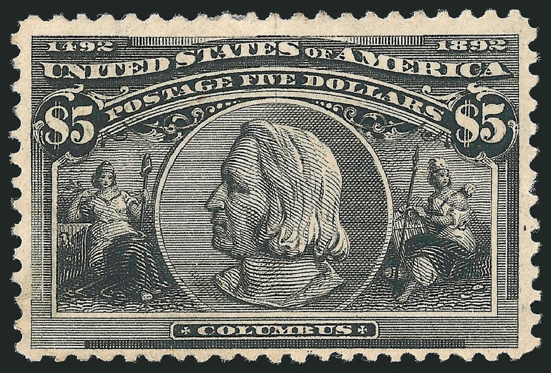 Values of US Stamp Scott 245: US$5.00 1893 Columbian Exposition. Robert Siegel Auction Galleries, Dec 2012, Sale 1037, Lot 1858