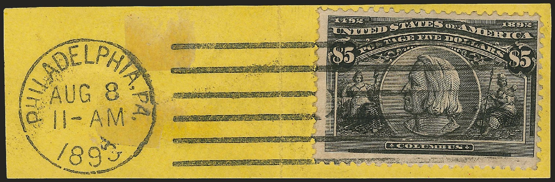 Costs of US Stamps Scott 245 - US$5.00 1893 Columbian Exposition. Robert Siegel Auction Galleries, Apr 2010, Sale 984, Lot 628