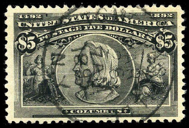 Prices of US Stamps Scott Catalogue 245 - US$5.00 1893 Columbian Exposition. Matthew Bennett International, Feb 2012, Sale 340, Lot 339