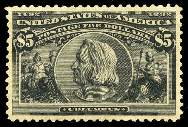 US Stamps Prices Scott Cat. #245 - US$5.00 1893 Columbian Exposition. Matthew Bennett International, May 2014, Sale 350, Lot 379