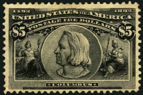 Price of US Stamps Scott Cat. 245 - US$5.00 1893 Columbian Exposition. Harmer-Schau Auction Galleries, May 2012, Sale 93, Lot 309