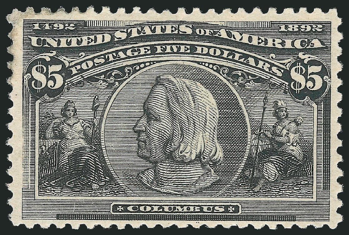 US Stamps Values Scott Cat. #245 - US$5.00 1893 Columbian Exposition. Robert Siegel Auction Galleries, Dec 2012, Sale 1037, Lot 1859