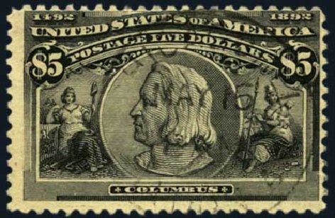 US Stamps Price Scott Cat. #245 - US$5.00 1893 Columbian Exposition. Harmer-Schau Auction Galleries, May 2012, Sale 93, Lot 310