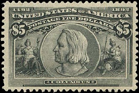 US Stamp Values Scott #245: 1893 US$5.00 Columbian Exposition. Regency-Superior, Jan 2015, Sale 109, Lot 950