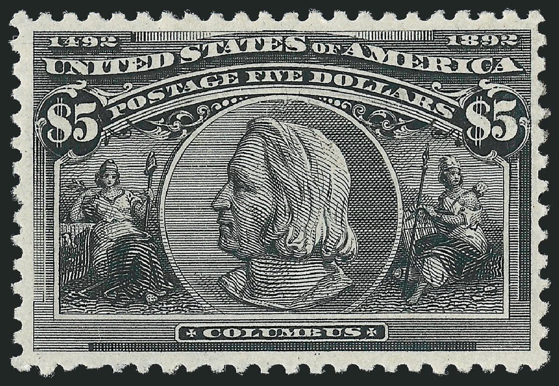 Value of US Stamps Scott Catalogue # 245 - 1893 US$5.00 Columbian Exposition. Robert Siegel Auction Galleries, Oct 2011, Sale 1014, Lot 1570