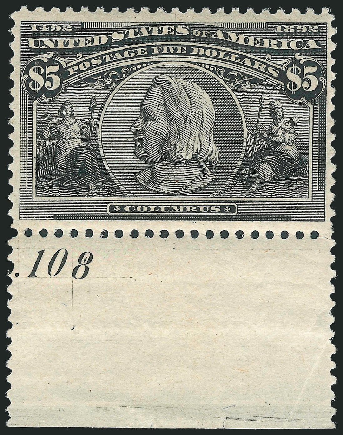 US Stamp Prices Scott 245 - US$5.00 1893 Columbian Exposition. Robert Siegel Auction Galleries, Mar 2013, Sale 1040, Lot 1510