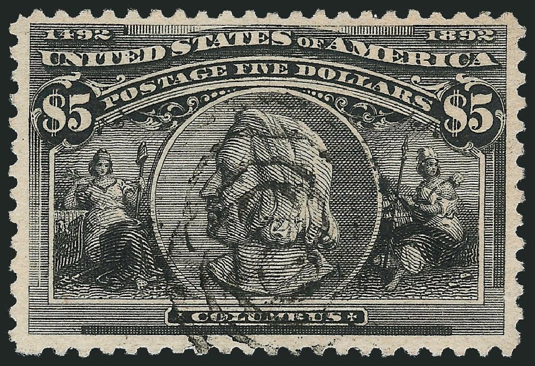 US Stamps Prices Scott 245 - 1893 US$5.00 Columbian Exposition. Robert Siegel Auction Galleries, Sep 2014, Sale 1078, Lot 380