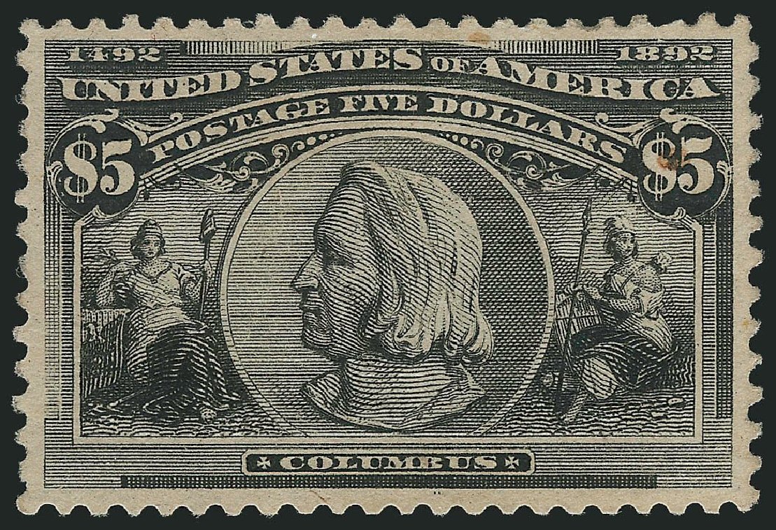 Costs of US Stamp Scott Cat. 245 - US$5.00 1893 Columbian Exposition. Robert Siegel Auction Galleries, Oct 2014, Sale 1082, Lot 410