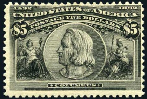 Cost of US Stamp Scott # 245 - US$5.00 1893 Columbian Exposition. Harmer-Schau Auction Galleries, May 2014, Sale 101, Lot 141