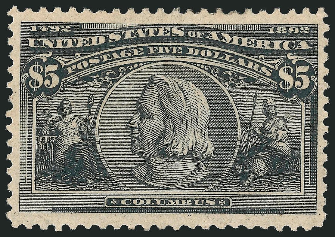 Price of US Stamp Scott Catalogue # 245: 1893 US$5.00 Columbian Exposition. Robert Siegel Auction Galleries, Oct 2011, Sale 1014, Lot 1571