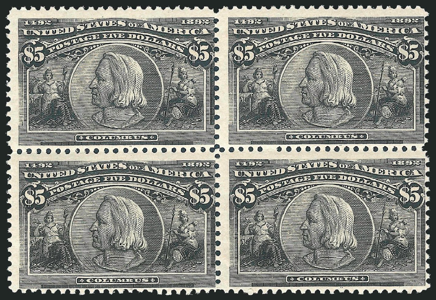 US Stamps Value Scott Catalogue 245 - US$5.00 1893 Columbian Exposition. Robert Siegel Auction Galleries, Dec 2012, Sale 1037, Lot 1861