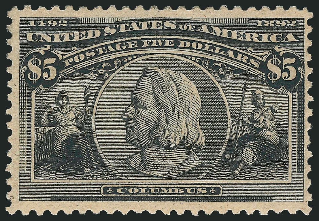 US Stamps Values Scott Catalogue # 245 - US$5.00 1893 Columbian Exposition. Robert Siegel Auction Galleries, Mar 2013, Sale 1040, Lot 1511