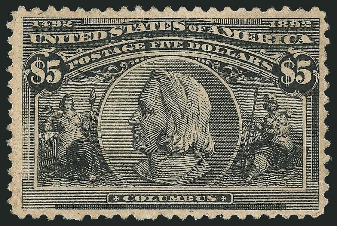 Price of US Stamp Scott Catalog #245: 1893 US$5.00 Columbian Exposition. Robert Siegel Auction Galleries, Jul 2013, Sale 1050, Lot 391