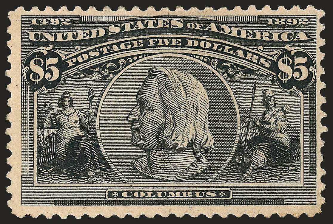 Price of US Stamp Scott Catalogue #245: US$5.00 1893 Columbian Exposition. Robert Siegel Auction Galleries, Sep 2008, Sale 962, Lot 2531