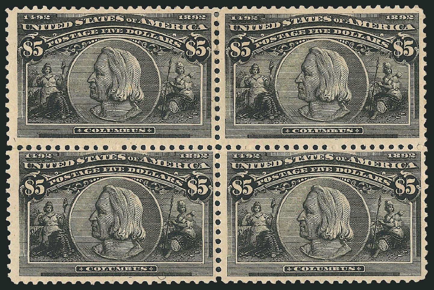 Price of US Stamps Scott Catalogue #245: 1893 US$5.00 Columbian Exposition. Robert Siegel Auction Galleries, Dec 2008, Sale 967, Lot 4421