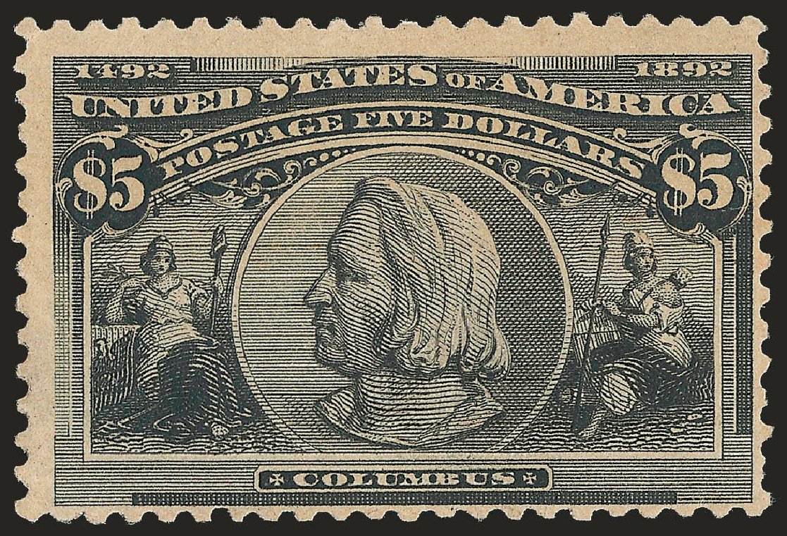 Prices of US Stamp Scott Catalogue #245: 1893 US$5.00 Columbian Exposition. Robert Siegel Auction Galleries, Jun 2009, Sale 975, Lot 1551
