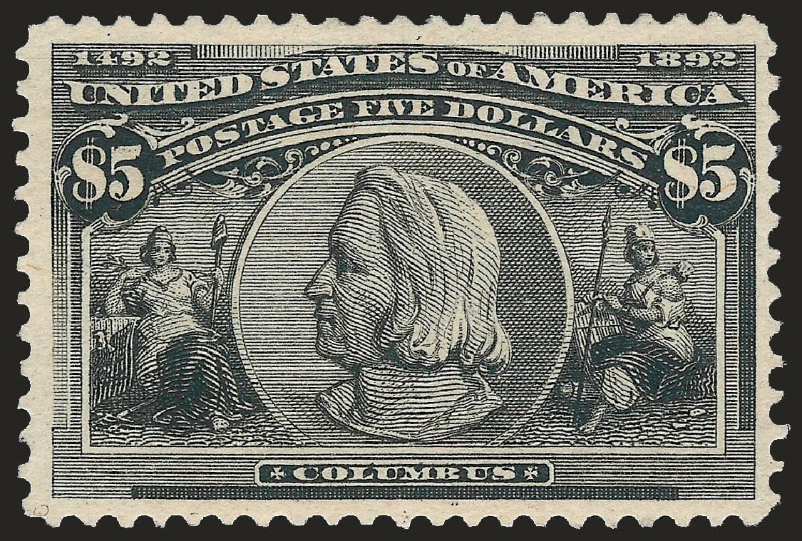 US Stamps Value Scott #245: 1893 US$5.00 Columbian Exposition. Robert Siegel Auction Galleries, Apr 2010, Sale 984, Lot 621