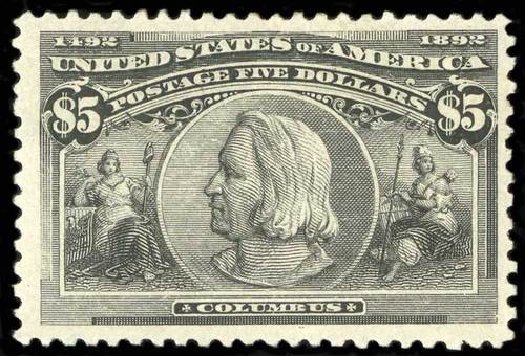 US Stamp Prices Scott 245 - 1893 US$5.00 Columbian Exposition. Spink Shreves Galleries, Jul 2015, Sale 151, Lot 201