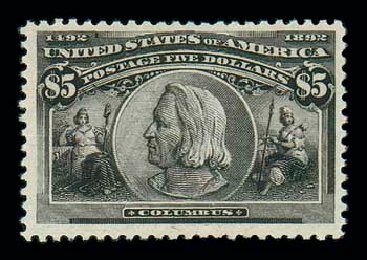 US Stamps Value Scott # 245 - 1893 US$5.00 Columbian Exposition. Matthew Bennett International, Jun 2007, Sale 319, Lot 1274