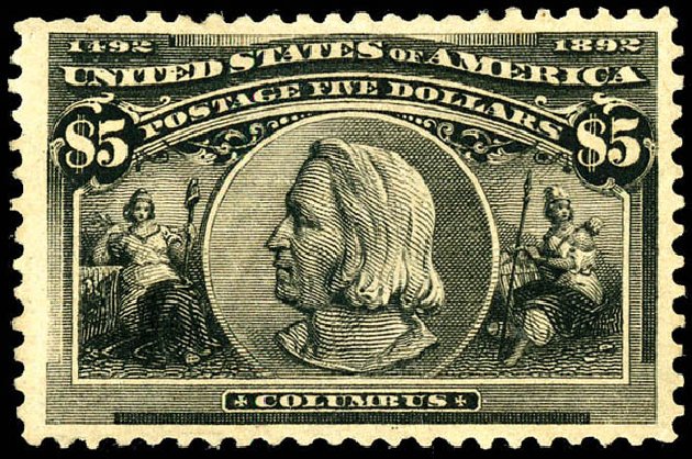 US Stamps Value Scott #245 - 1893 US$5.00 Columbian Exposition. Matthew Bennett International, Dec 2008, Sale 330, Lot 1704