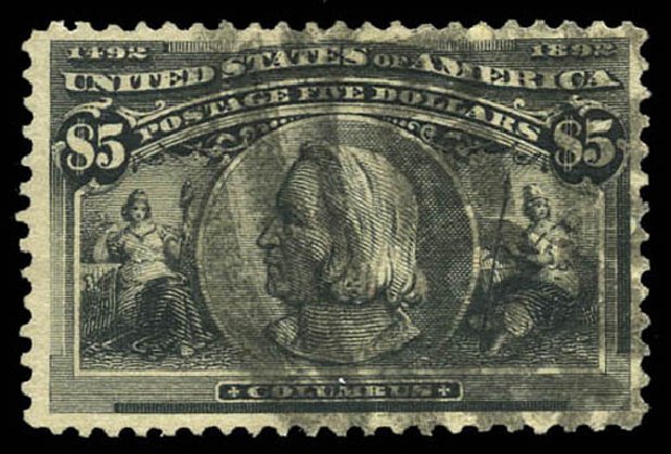 Costs of US Stamps Scott Catalog # 245 - US$5.00 1893 Columbian Exposition. Matthew Bennett International, Mar 2011, Sale 337, Lot 2694