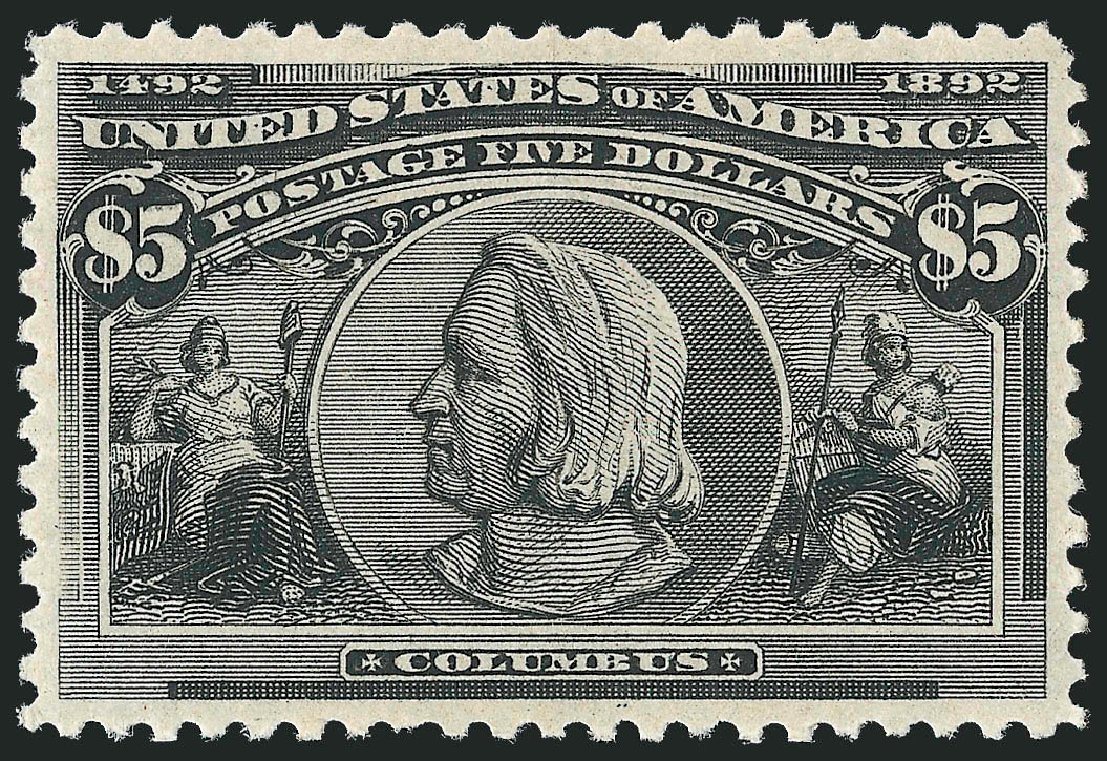 US Stamps Values Scott Catalogue 245 - US$5.00 1893 Columbian Exposition. Robert Siegel Auction Galleries, Dec 2010, Sale 1000, Lot 1144