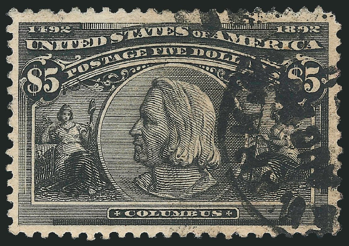 Values of US Stamps Scott Catalogue 245 - US$5.00 1893 Columbian Exposition. Robert Siegel Auction Galleries, Oct 2011, Sale 1014, Lot 1574