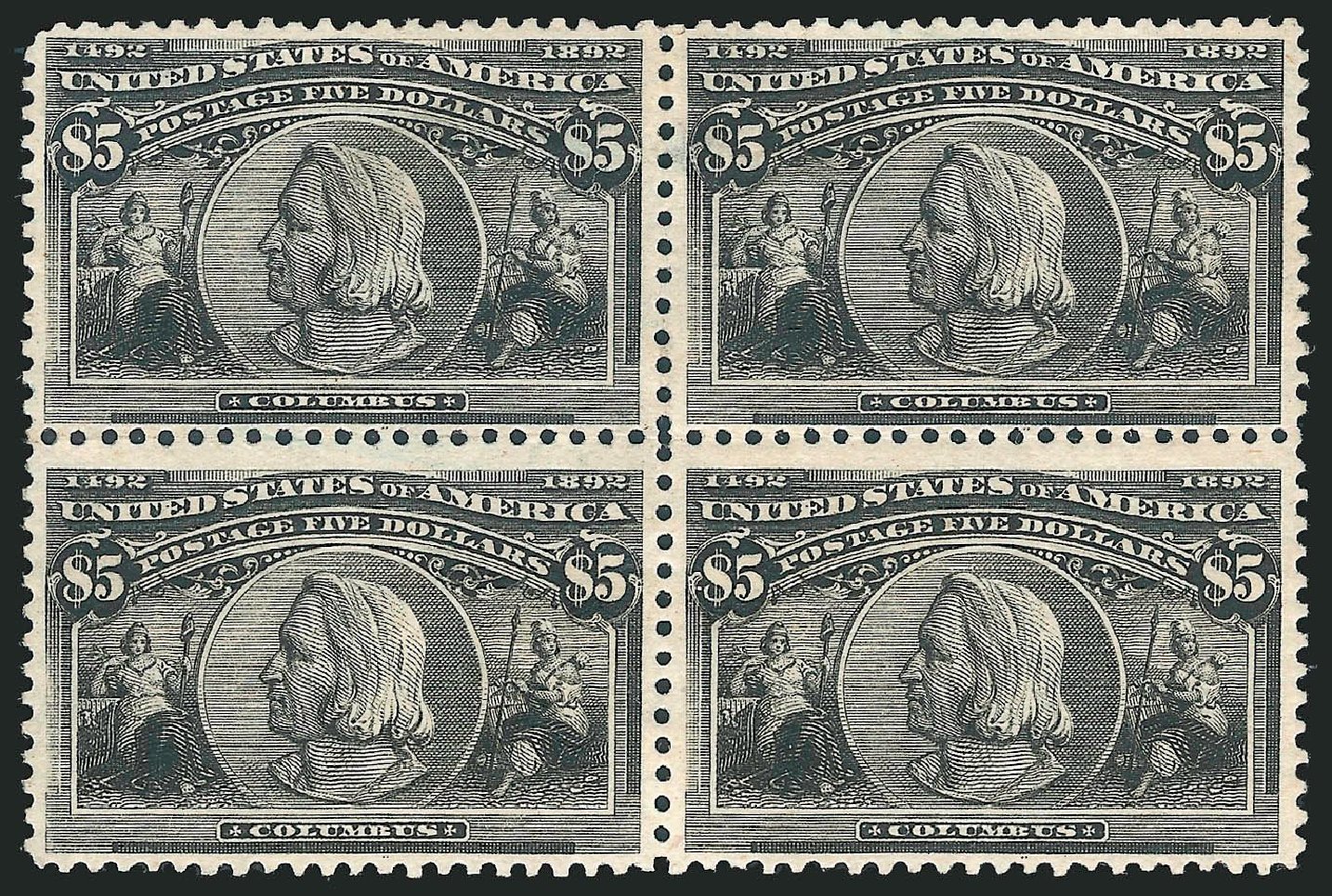 Prices of US Stamp Scott Catalog 245: US$5.00 1893 Columbian Exposition. Robert Siegel Auction Galleries, Mar 2013, Sale 1040, Lot 1554