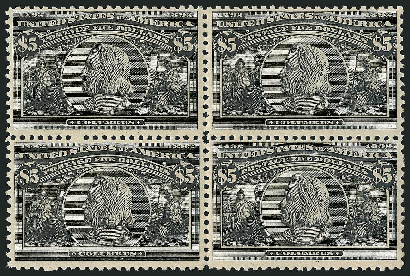 Cost of US Stamp Scott Catalogue # 245 - US$5.00 1893 Columbian Exposition. Robert Siegel Auction Galleries, Feb 2015, Sale 1092, Lot 1194