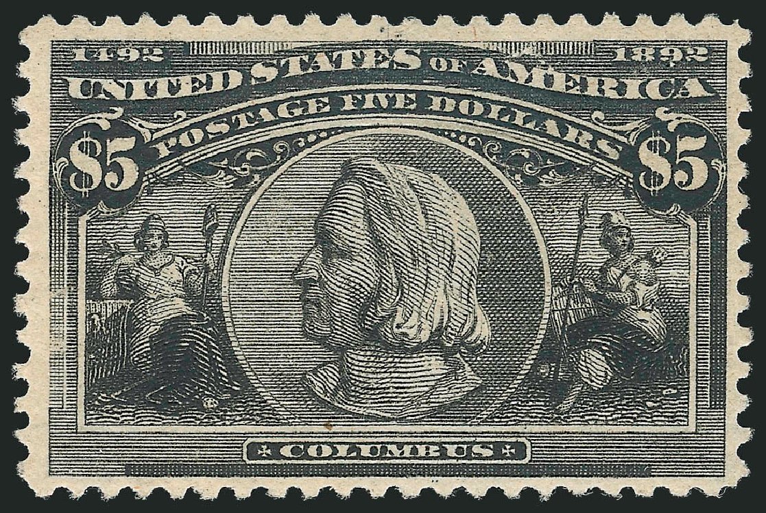 US Stamp Price Scott 245 - US$5.00 1893 Columbian Exposition. Robert Siegel Auction Galleries, Jul 2015, Sale 1107, Lot 344