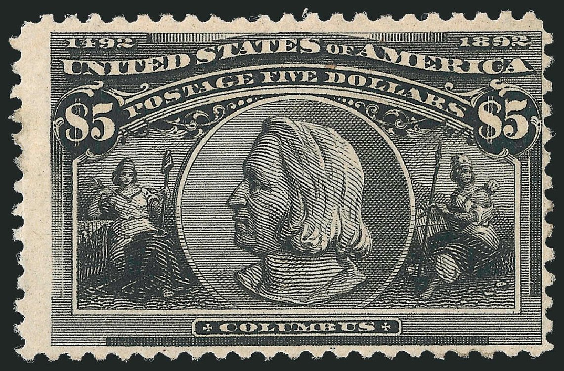 Value of US Stamp Scott Catalogue #245 - 1893 US$5.00 Columbian Exposition. Robert Siegel Auction Galleries, Oct 2010, Sale 997, Lot 5734