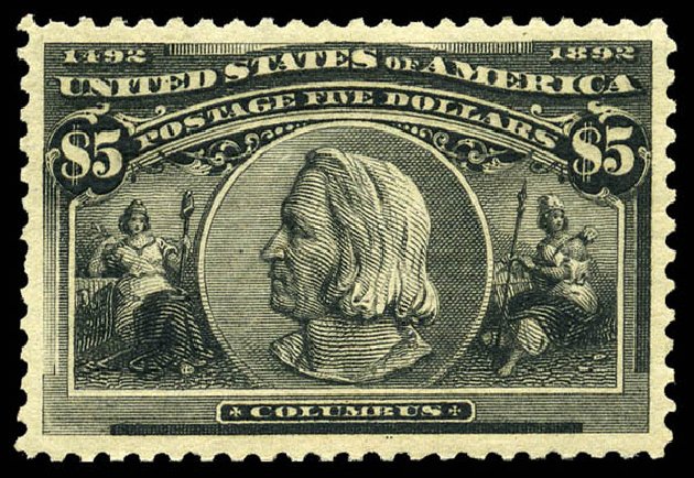 US Stamp Prices Scott Cat. #245 - 1893 US$5.00 Columbian Exposition. Matthew Bennett International, Feb 2012, Sale 340, Lot 335