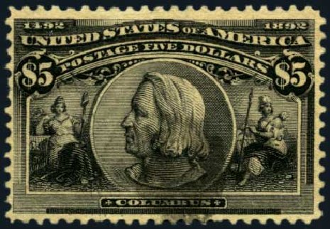 US Stamps Values Scott Cat. 245 - US$5.00 1893 Columbian Exposition. Harmer-Schau Auction Galleries, Jan 2013, Sale 96, Lot 515